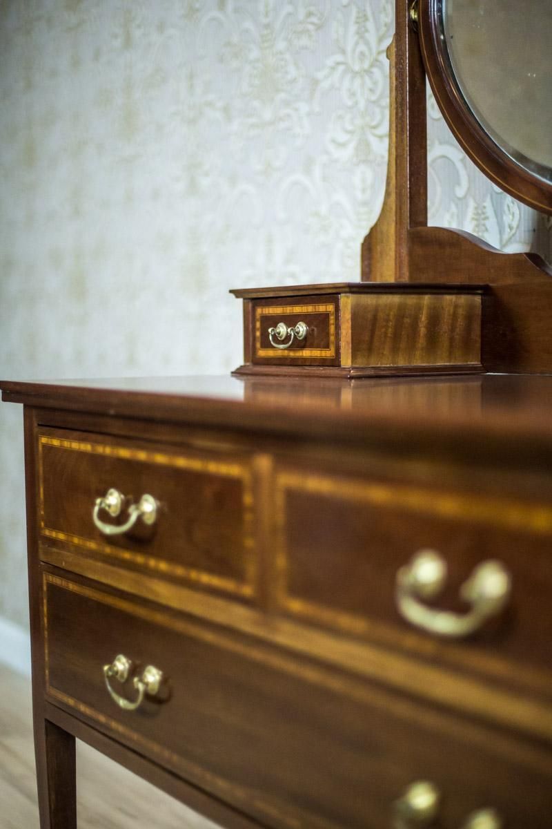 photo buy 19th Century English Softwood & Mahogany Veneer Vanity Table, Signed Maple & Co.