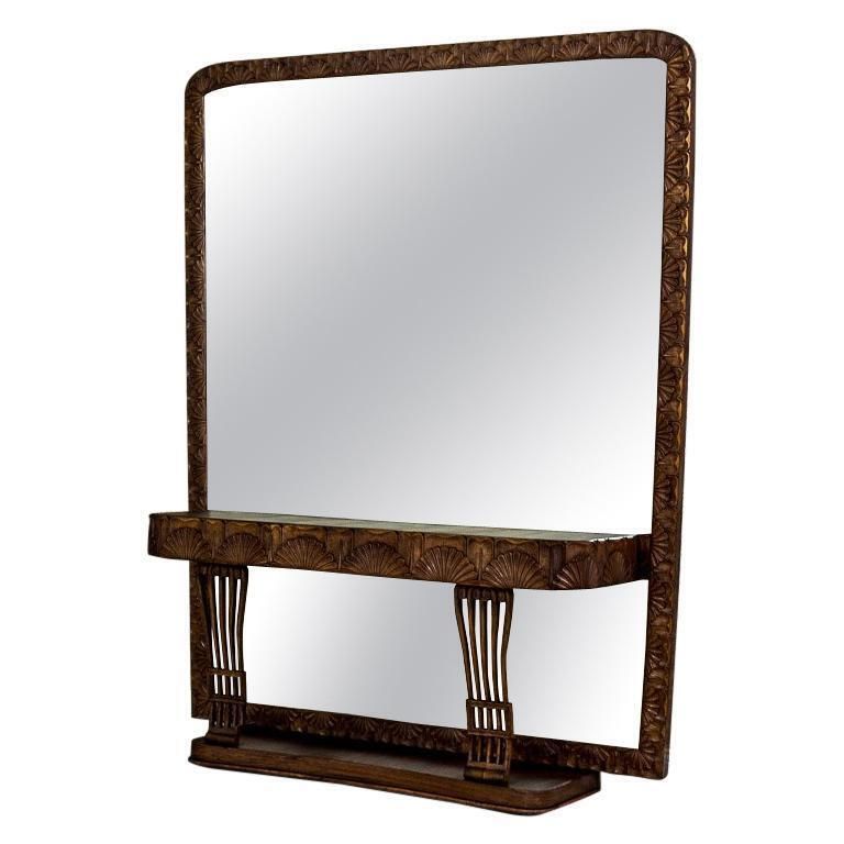 Art Nouveau Pearwood Vanity Table With Mirror Circa 1910