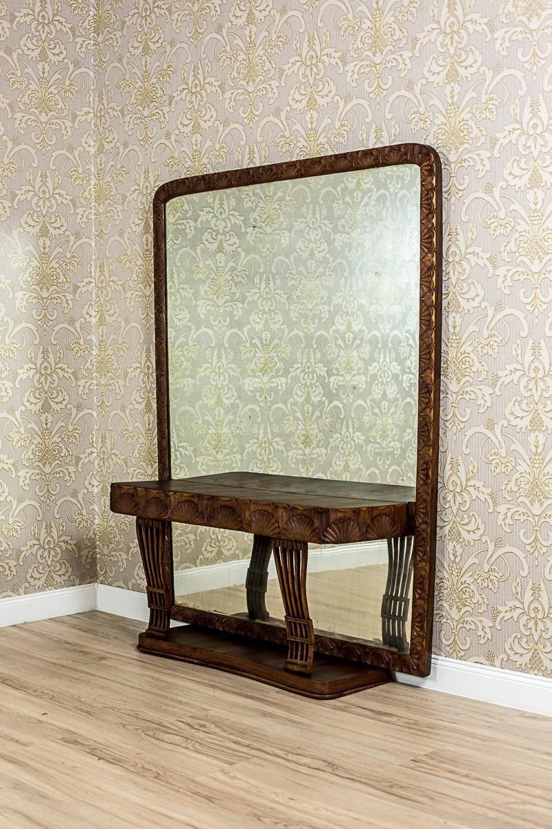 2837.0 Art Nouveau Pearwood Vanity Table With Mirror Circa 1910 photo
