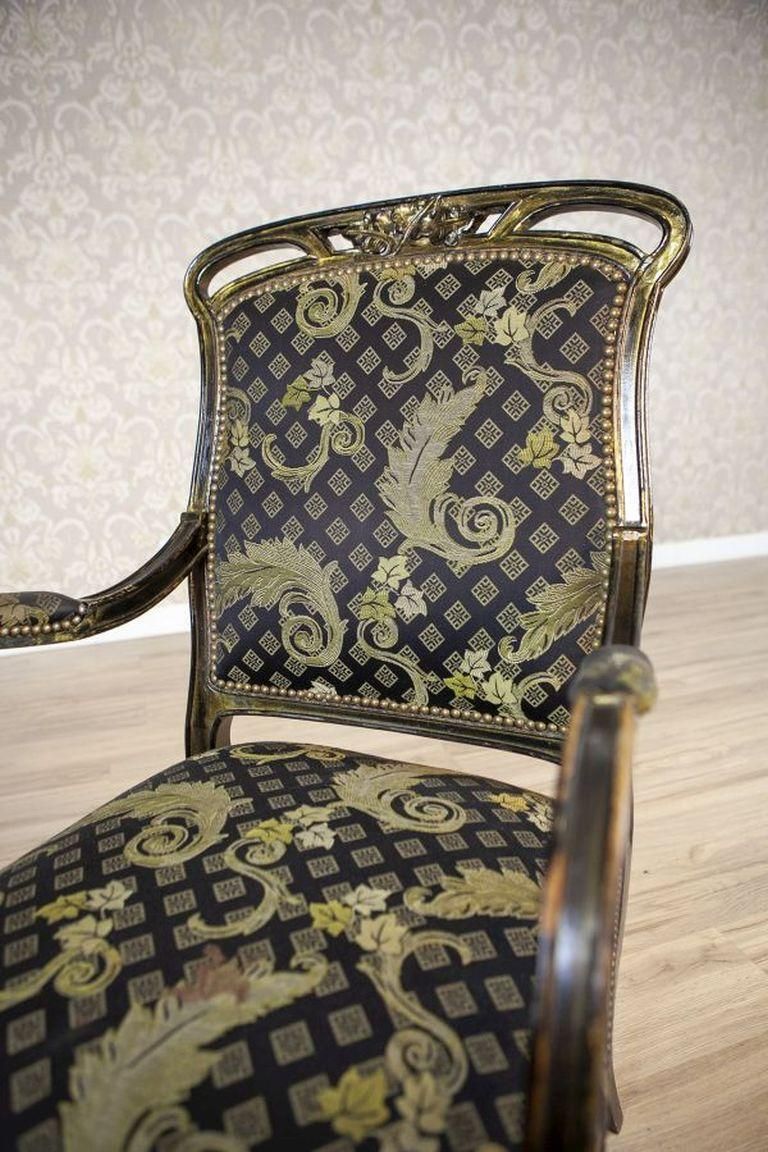 Decorative Art Nouveau Oak Armchair From The 20th Century photo vinterior