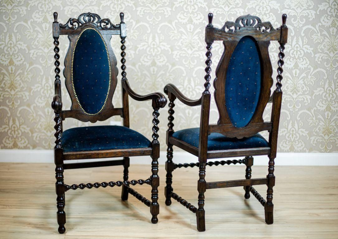 Pair Of 20th Century Eclectic Carved Armchairs photo for sale