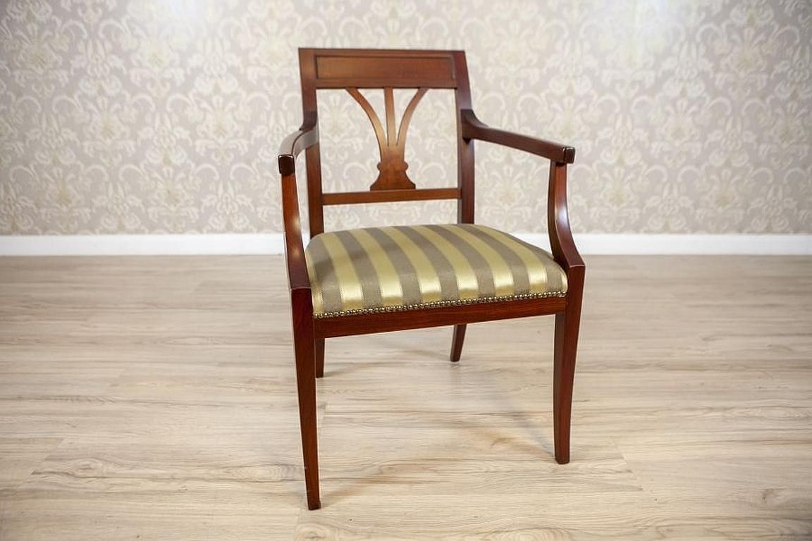 Two Armchairs Circa The 1980s/1990s Of Classicizing Forms In Striped Upholstery photo 1290.0