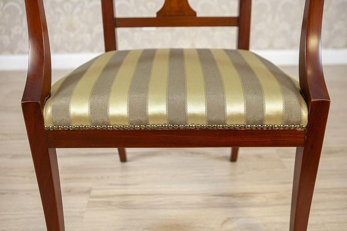 1290.0 Two Armchairs Circa The 1980s/1990s Of Classicizing Forms In Striped Upholstery photo