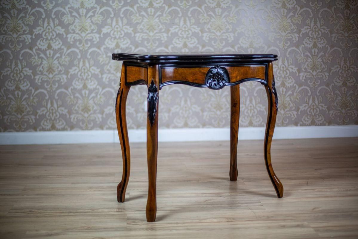 Louis Philippe Walnut Wood & Veneer Card Table From The 19th Century photo furniture