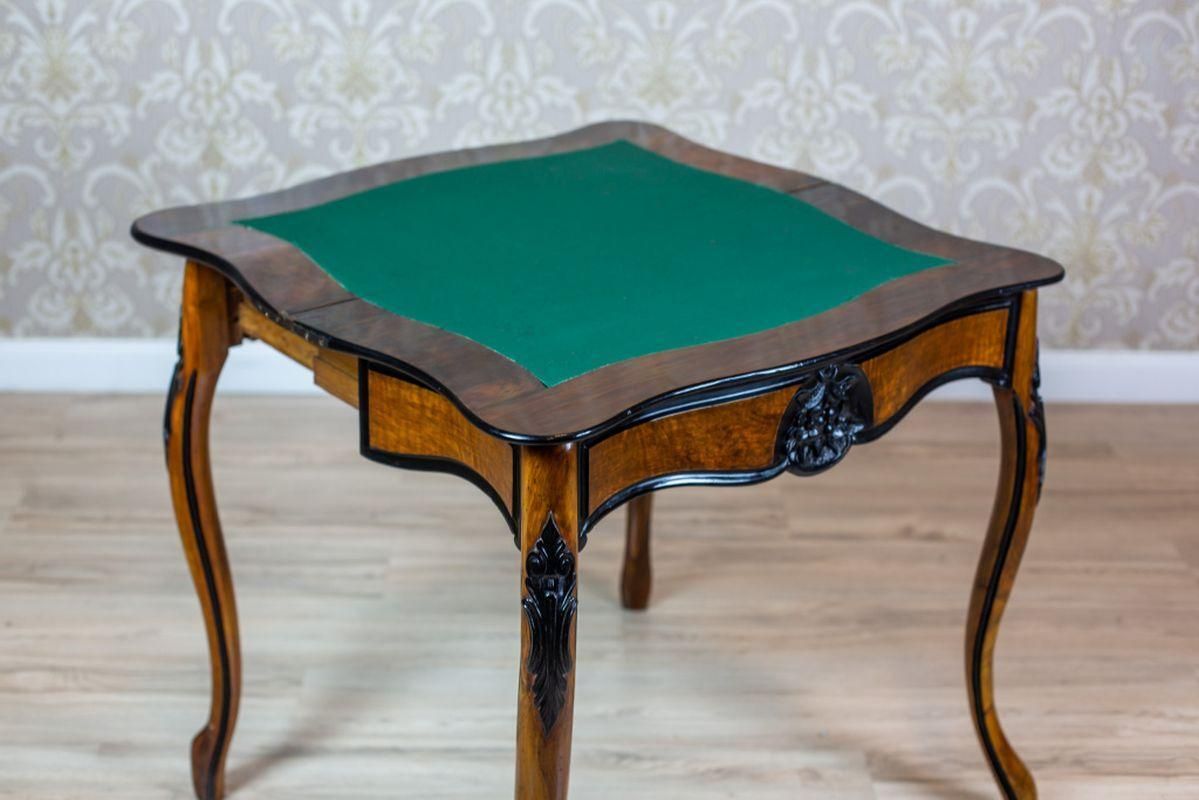Louis Philippe Walnut Wood & Veneer Card Table From The 19th Century photo 1504.0