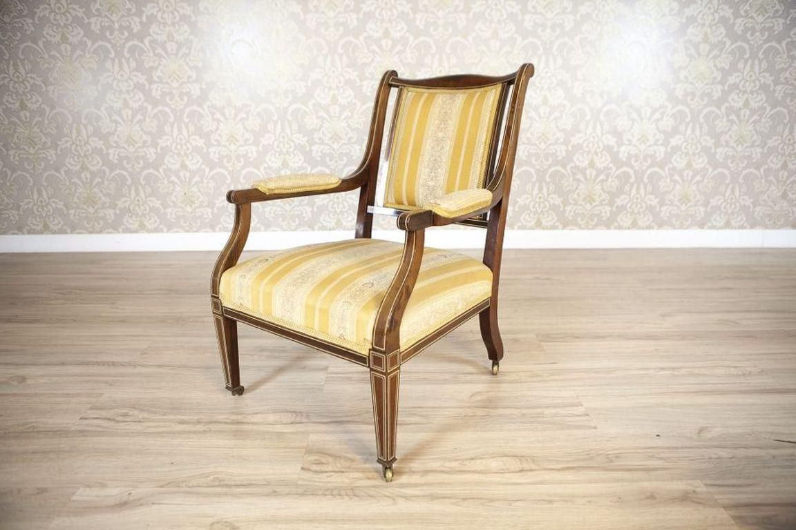 Pair Of 19th Century English Armchairs In Sheraton Style photo Furniture
