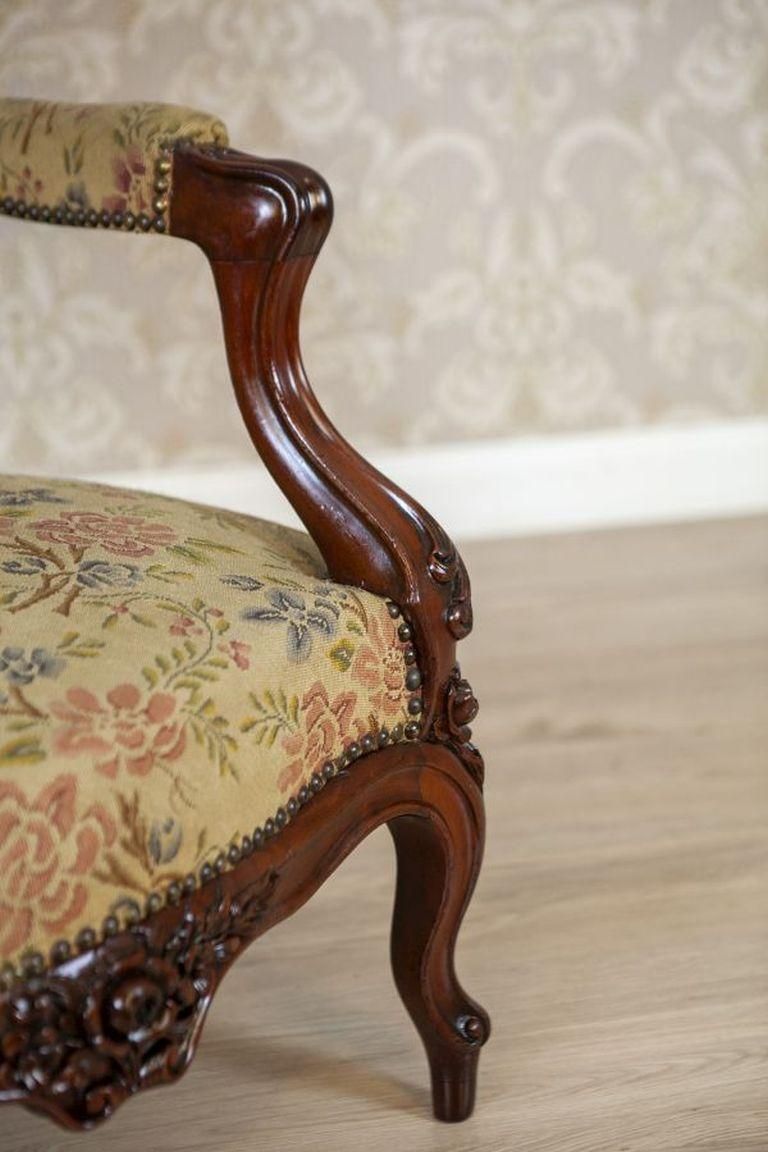photo vinterior 19th Century Baroque Revival Armchair With Floral Upholstered Seat