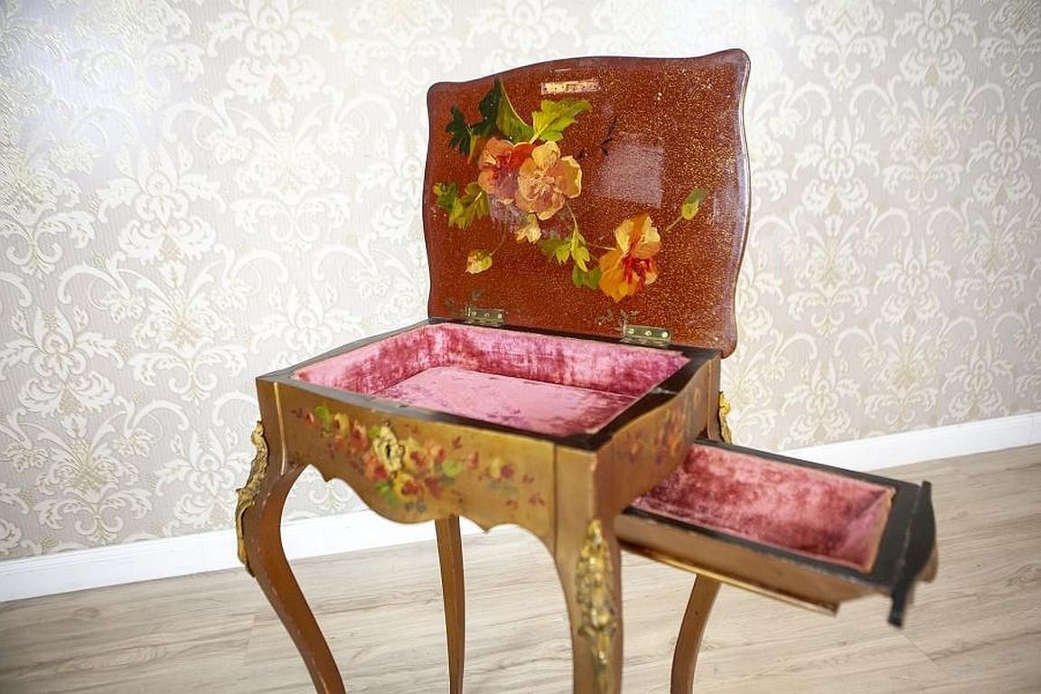 Mahogany Sewing Table With Brass Details From The Late 19th Century photo 1376.0