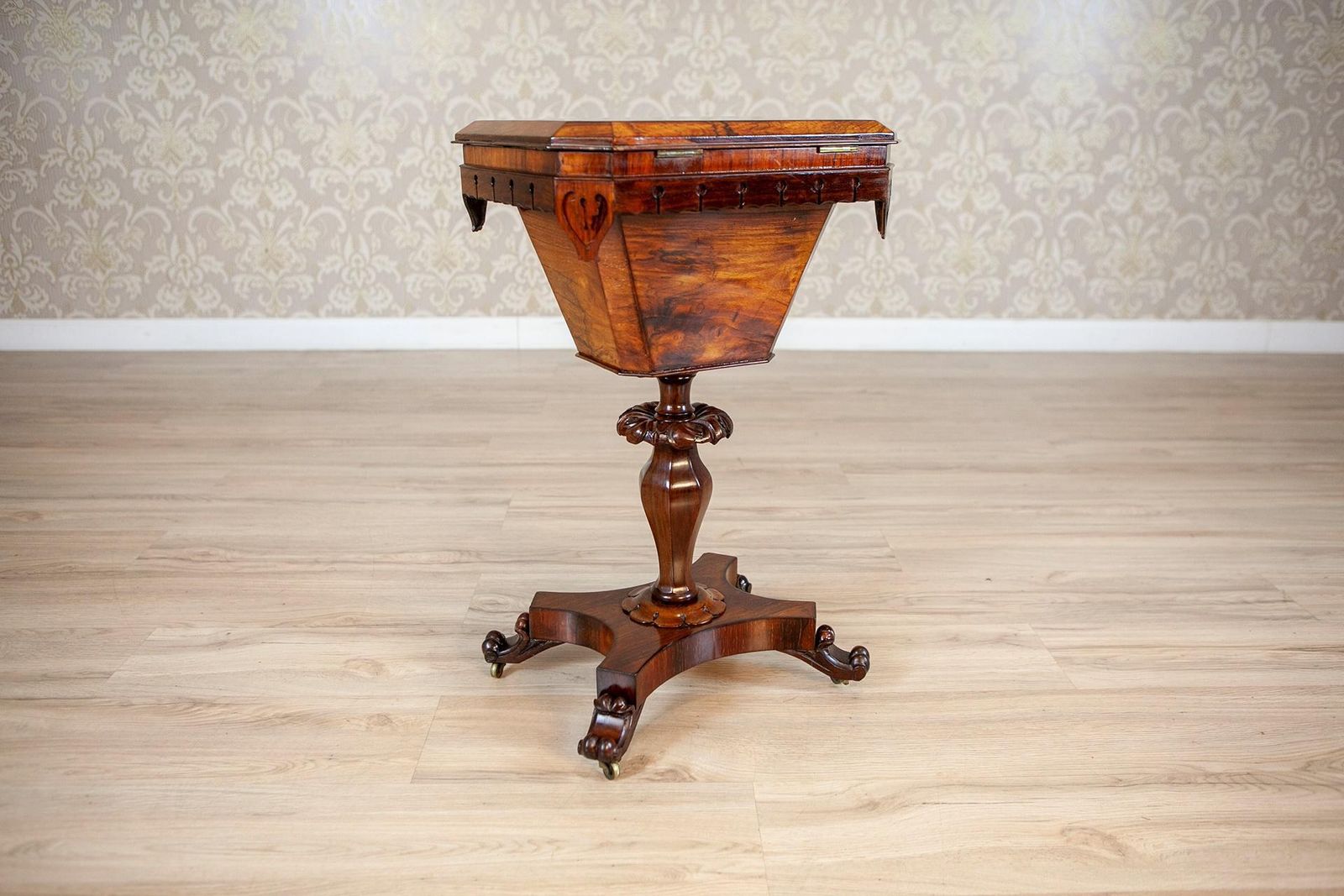 Antique Biedermeier Rosewood Sewing Table From The 19th Century photo furniture