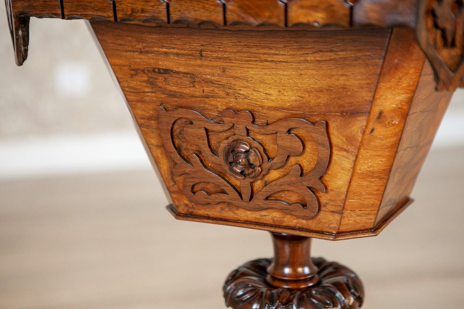 Antique Biedermeier Rosewood Sewing Table From The 19th Century photo Furniture