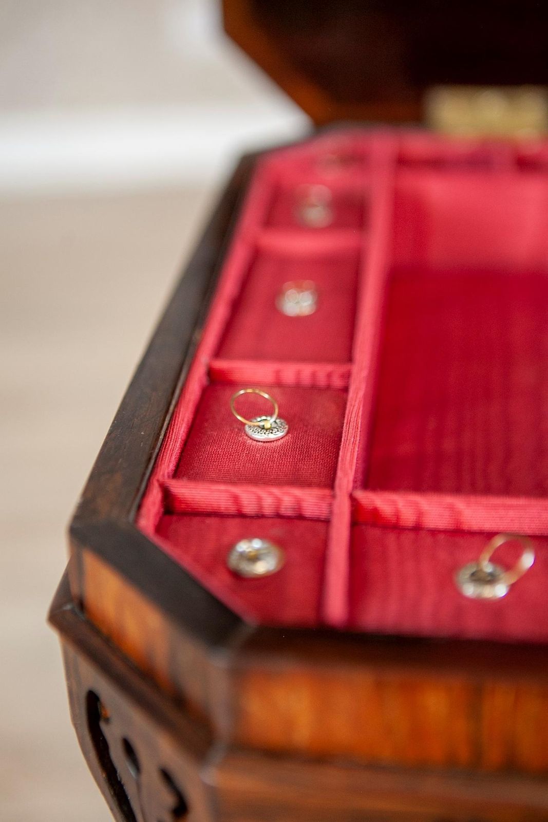 photo for sale Antique Biedermeier Rosewood Sewing Table From The 19th Century