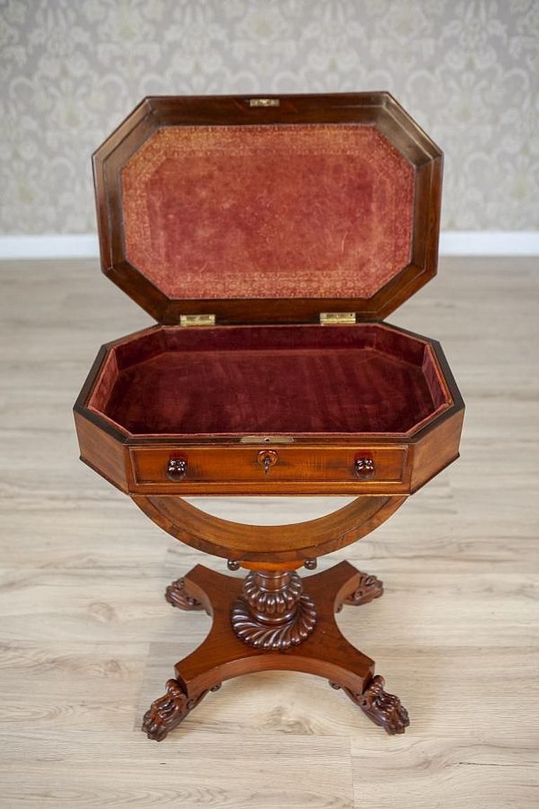 Victorian Mahogany Wood And Veneer Sewing Table Circa 1850 photo vinterior
