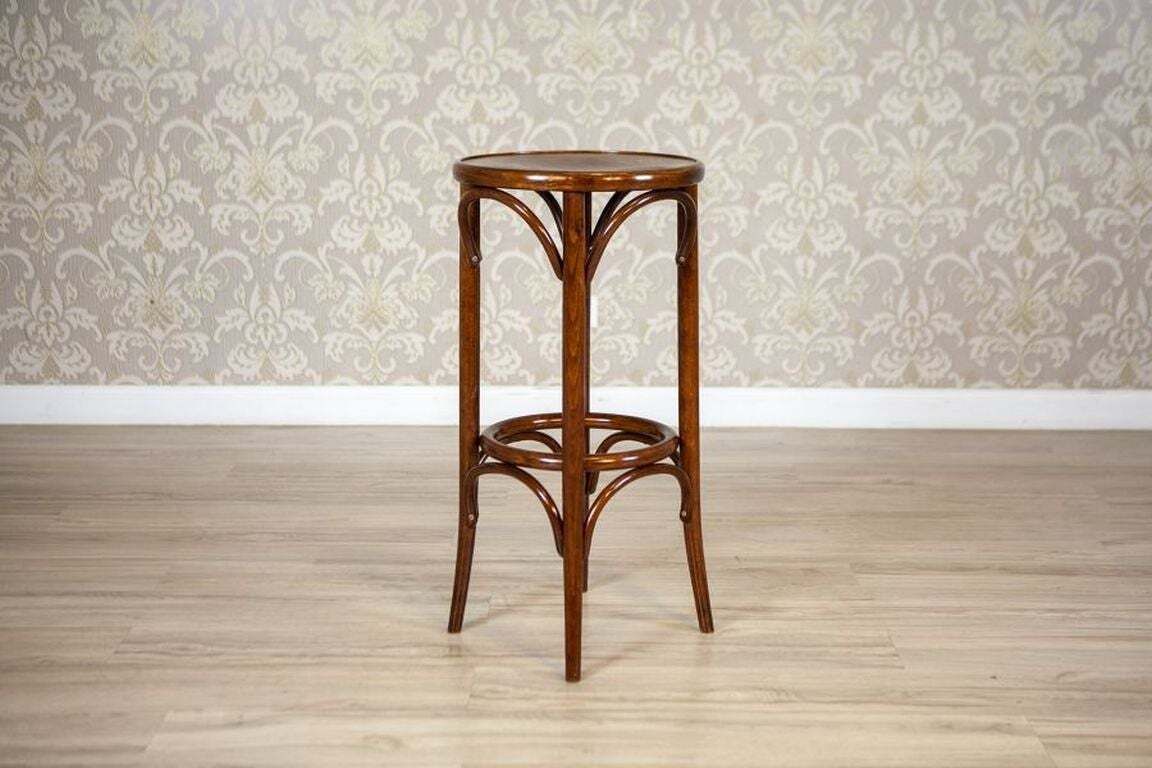 Thonet Stylized Beech Wood Bar Stool, Circa 1980 1990