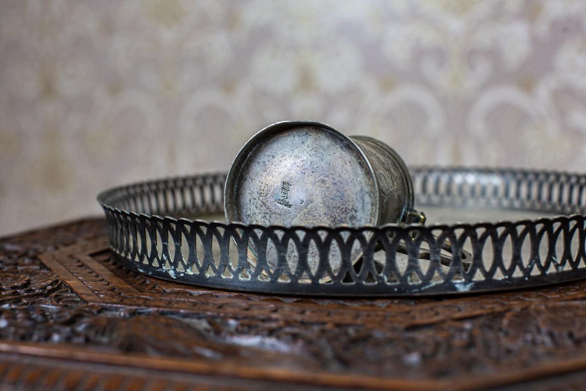 photo vintage Silver Plated Coffee Set From The Turn Of The 19th And 20th Centuries With Tray