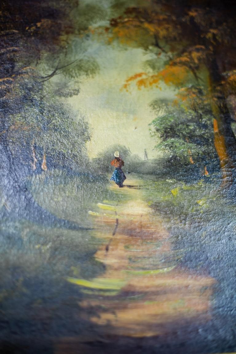 20th Century Oil On Canvas Depicting The Forest Landscape photo buy