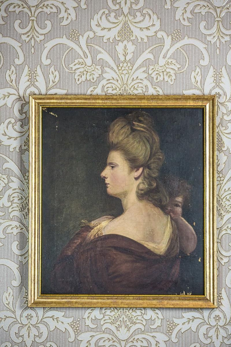 19th Century Painting, Oil On Canvas, A Portrait Of A Woman photo for sale
