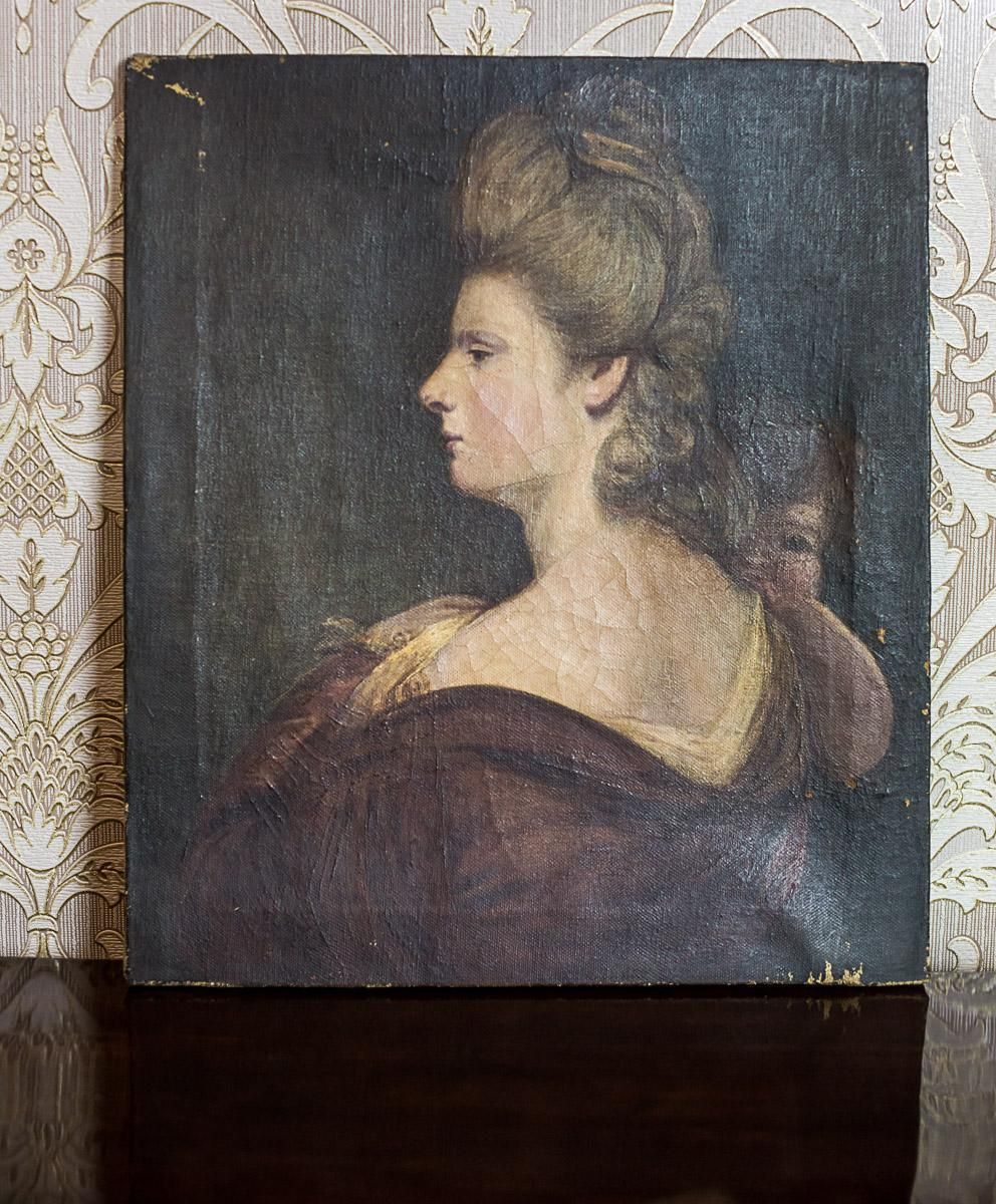 photo for sale 19th Century Painting, Oil On Canvas, A Portrait Of A Woman