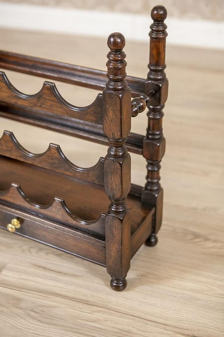 Oak Wine Rack From The Early 20th Century In Dark Brown photo Furniture