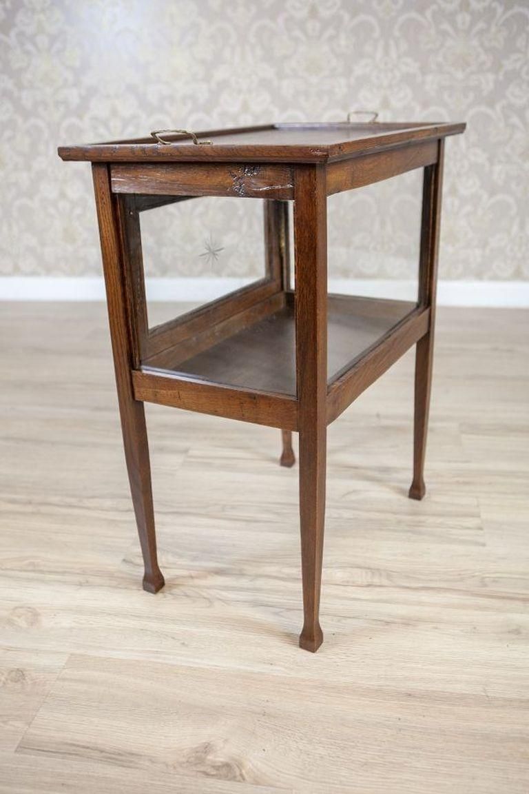 Oak Tea Cabinet With Tray From The Early 20th Century photo Furniture