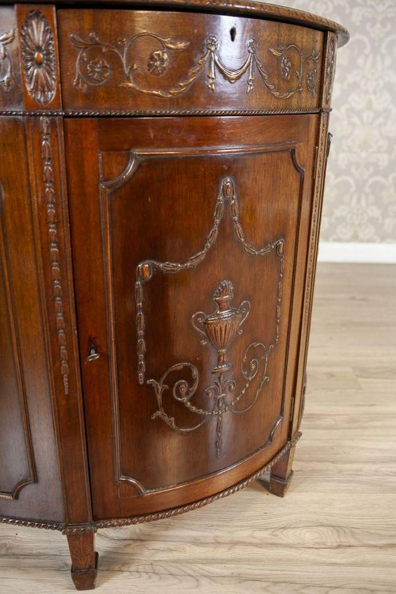 English Empire Style Oak Cabinet From The Late 19th Century photo vintage