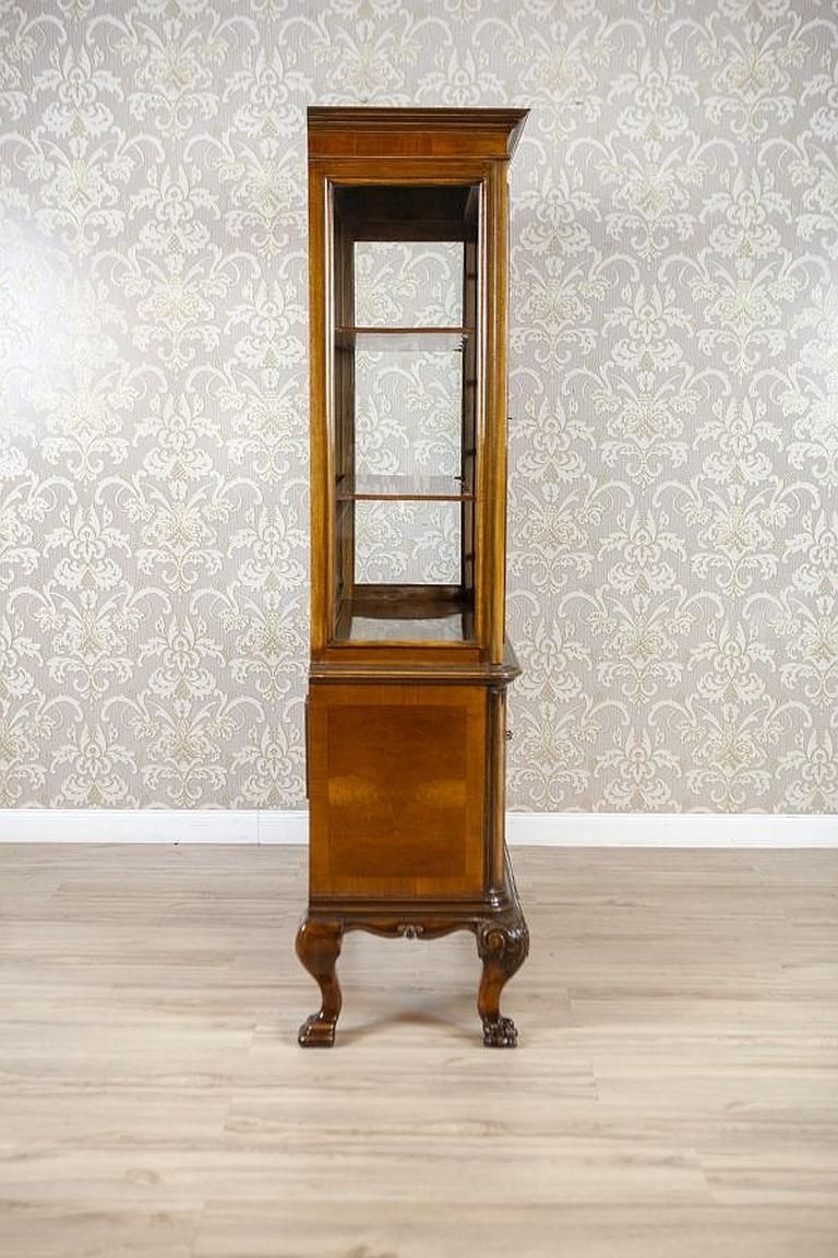 Mahogany Wood & Veneer Display Cabinet In Chippendale Style From The 1930s photo vinterior