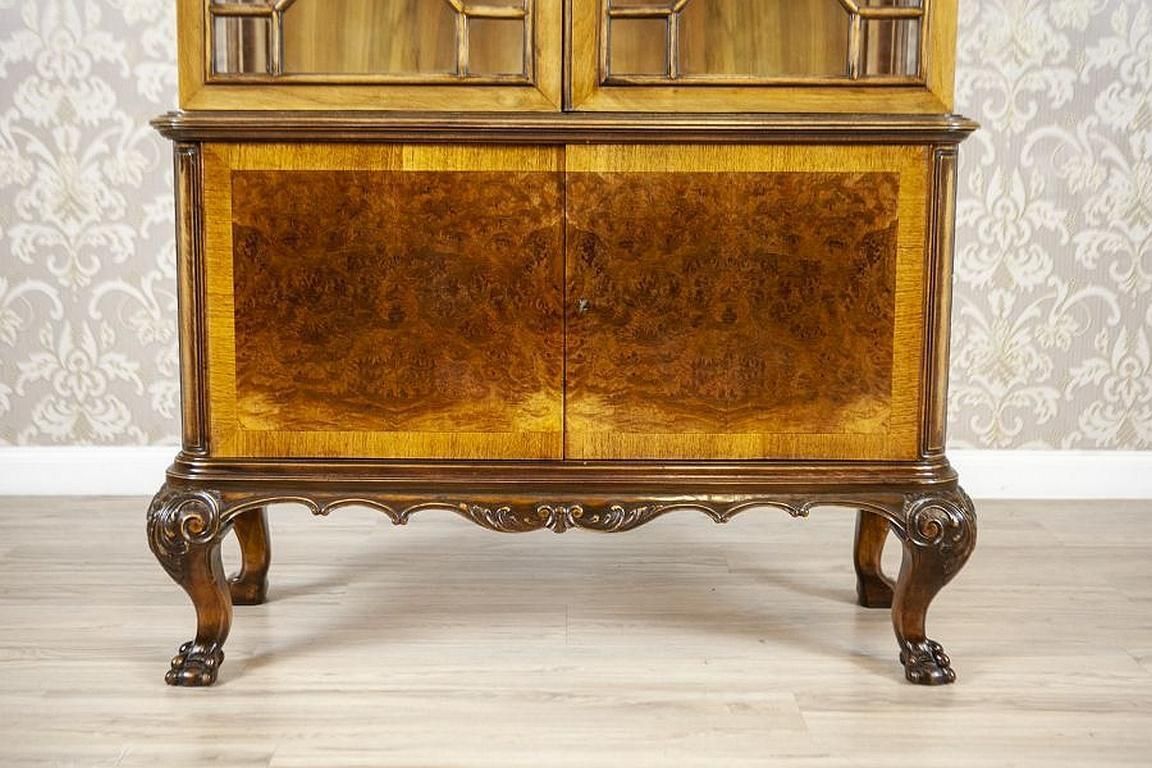 Mahogany Wood & Veneer Display Cabinet In Chippendale Style From The 1930s photo buy