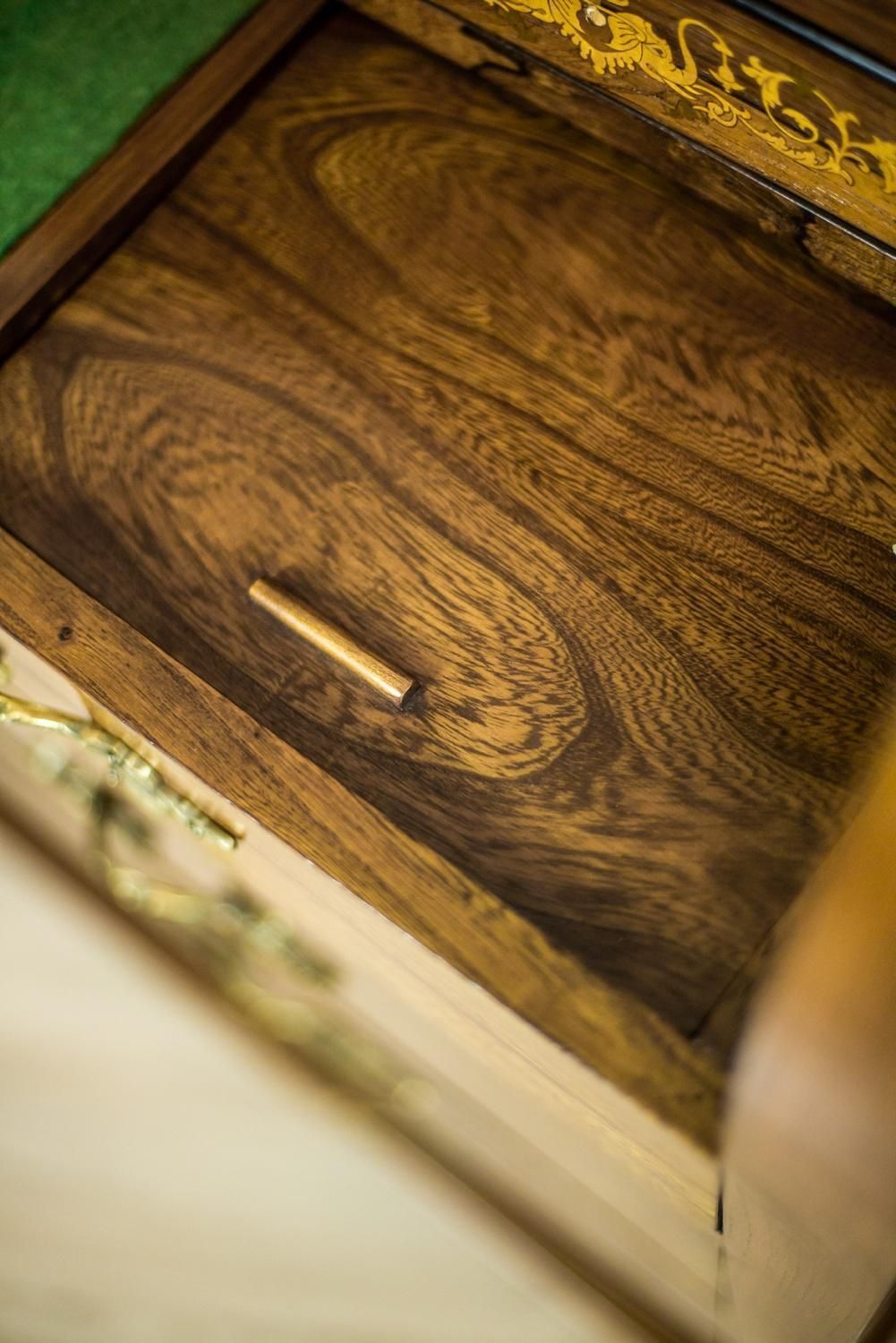 Furniture Elm Secretary Desk, Circa The 19th Century photo