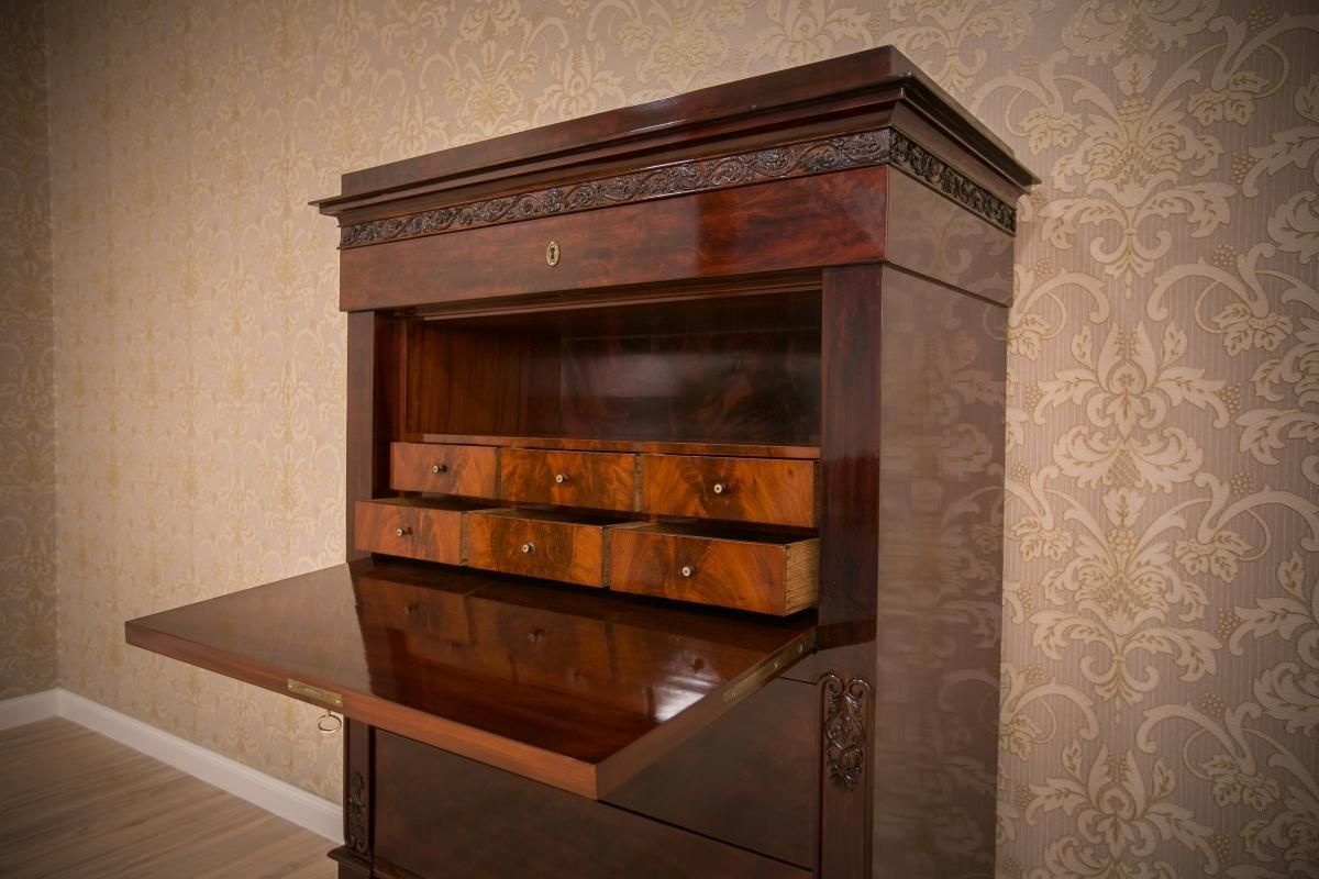 Biedermeier Mahogany Secretary Desk, Circa 1860, After Renovation photo buy