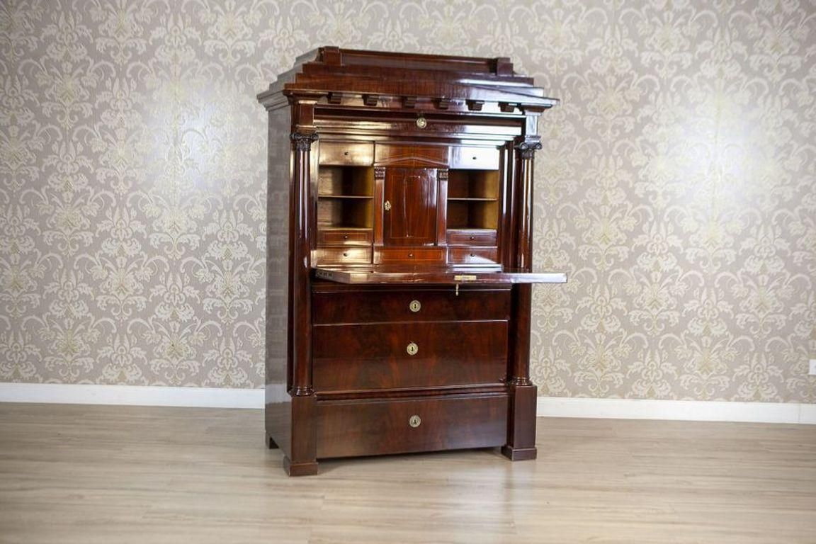 Biedermeier Antique Secretary Circa 1840 Veneered With Mahogany photo furniture