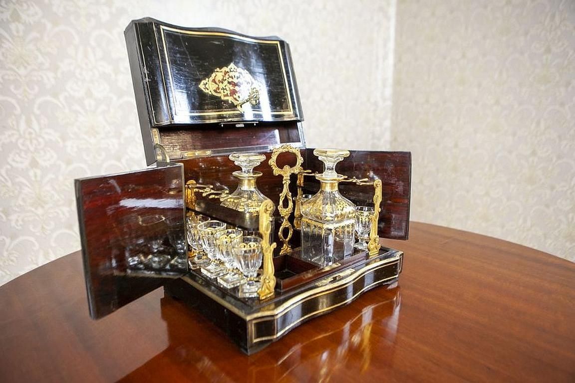 19th Century Black Rosewood Liquor Case In The Style Of Napoleon III photo furniture