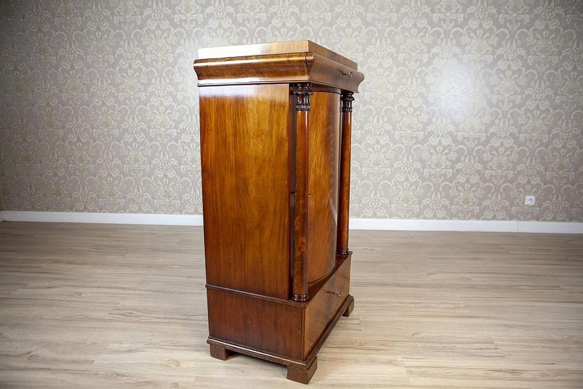 19th Century Biedermeier Mahogany Wood And Veneer Linen Press photo for sale