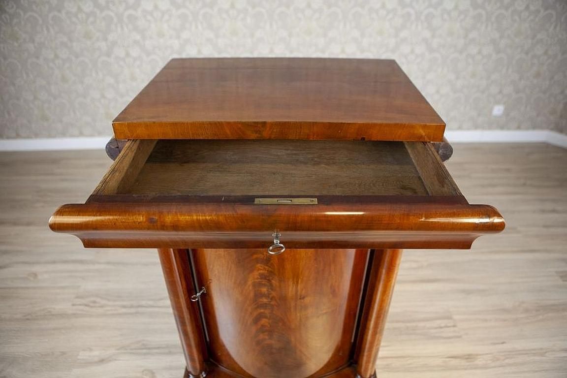 19th Century Biedermeier Mahogany Wood And Veneer Linen Press photo vintage