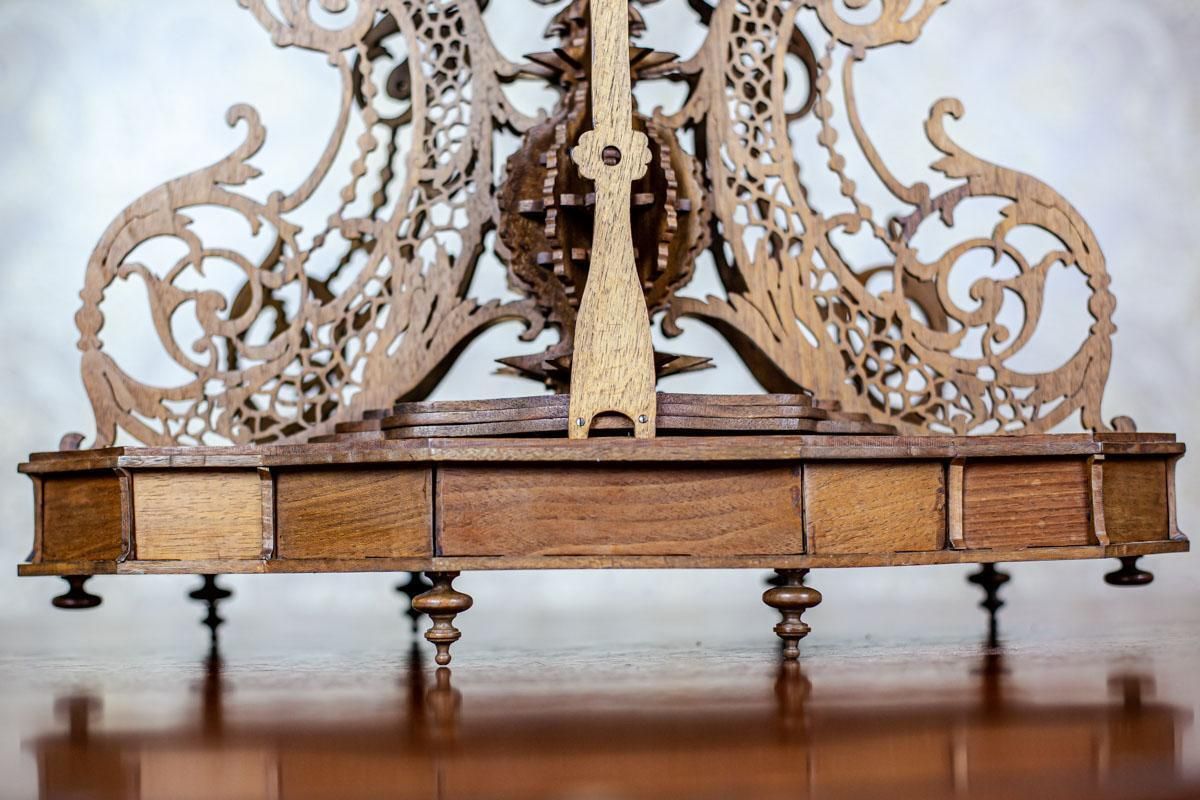 photo furniture Elaborately Carved Exotic Wood Mantel Clock From The Late 19th Century