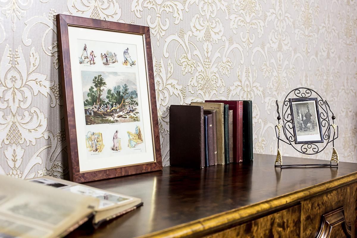 Vintage Print Illustration Of Old Crafts, Tanning, Framed photo furniture