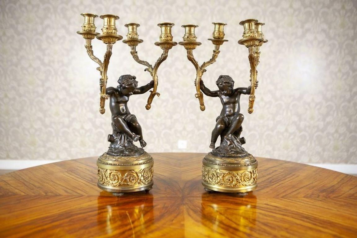 Napoleon III French Bronze Mantel Clock Set From The 19th Century photo Home Decor