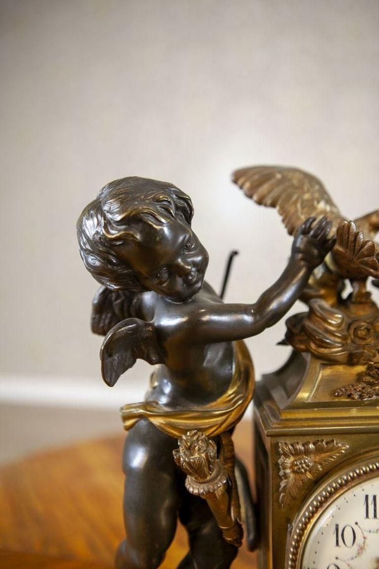 photo furniture Napoleon III French Bronze Mantel Clock Set From The 19th Century