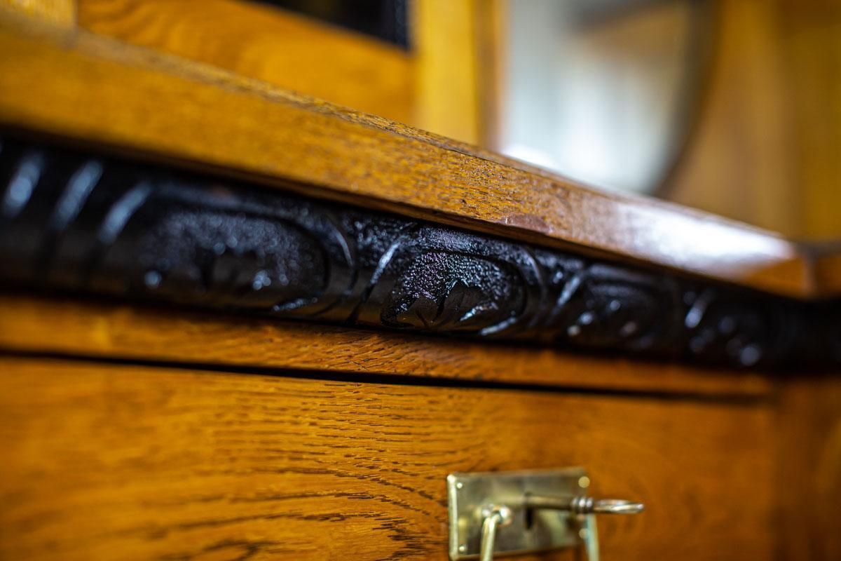 Art Nouveau Sideboard Veneered With Oak, The Turn Of The 19th And 20th Century photo vinterior