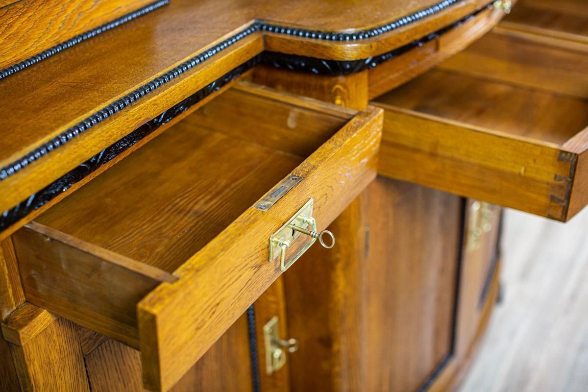 photo for sale Art Nouveau Sideboard Veneered With Oak, The Turn Of The 19th And 20th Century