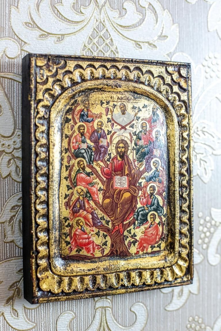 20th Century Icon Of Jesus And The Twelve Apostles photo furniture