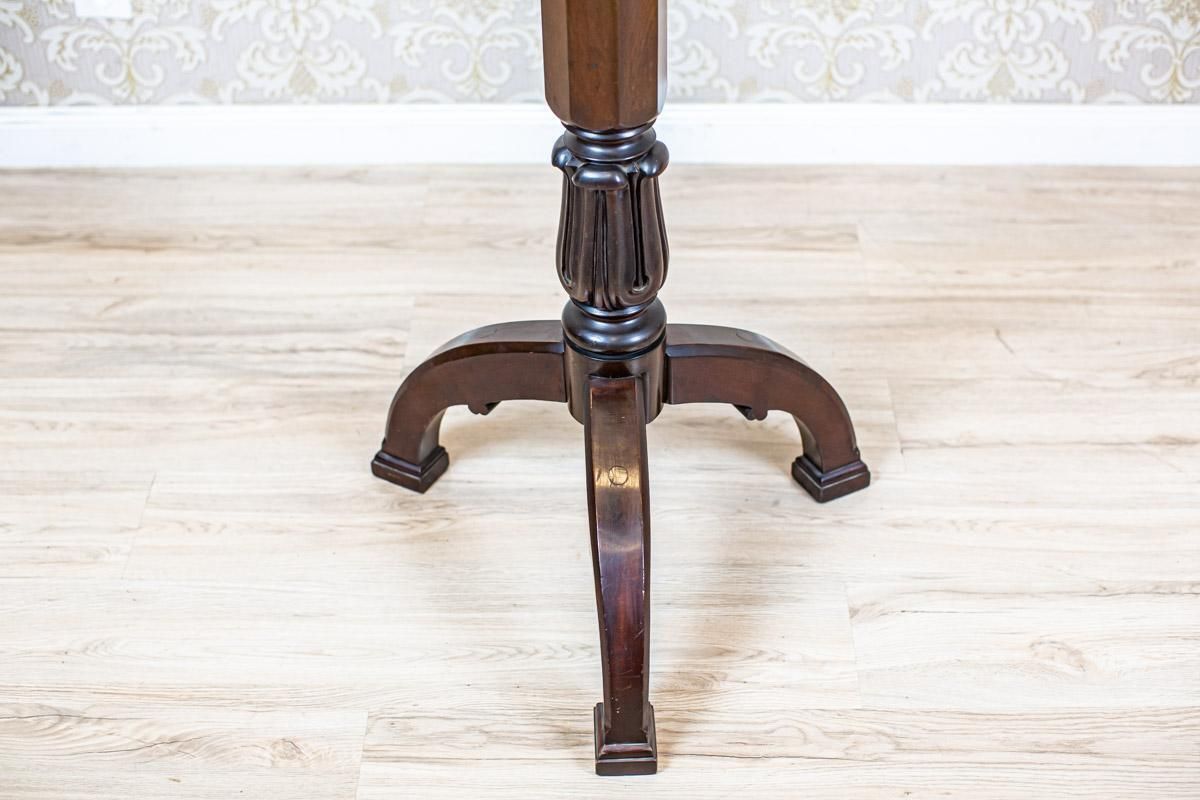 Massive Oak Pedestal/Flower Stand From The Interwar Period In Dark Brown photo buy