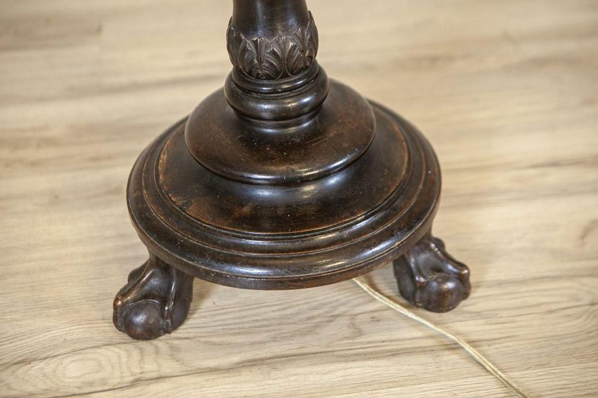 Early 20th Century Floor Lamp On Brown Wooden Base In Chippendale Style photo buy