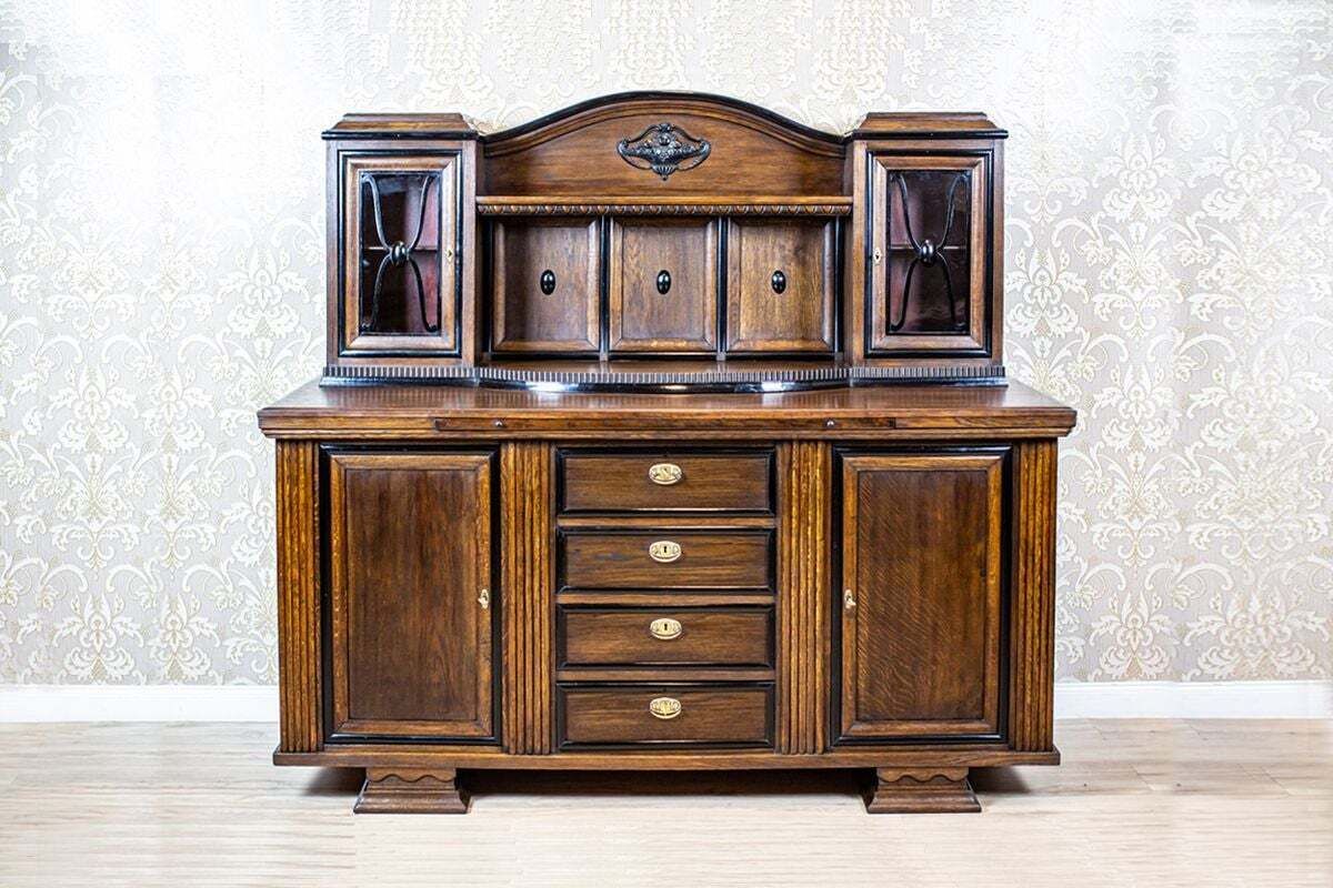 Grand Oak Veener Buffet From The Interwar Period