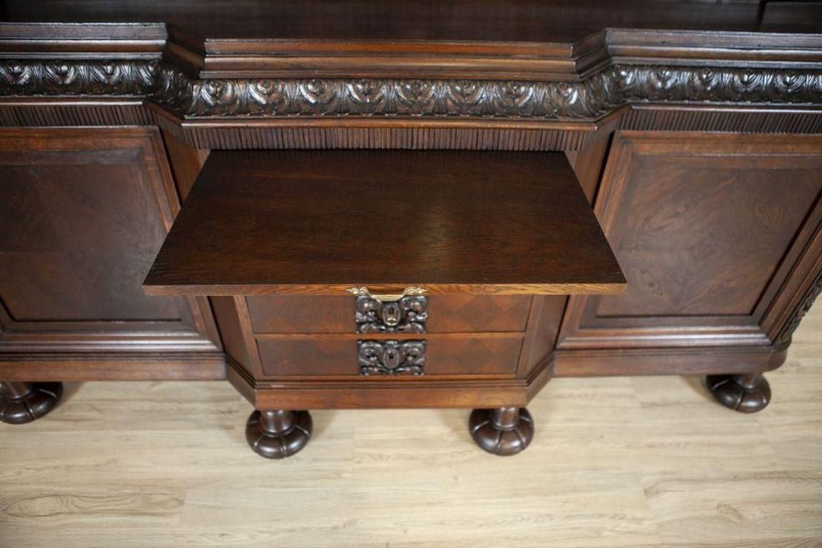 Decorative Oak Sideboard From The Interwar Period In Dark Brown photo buy