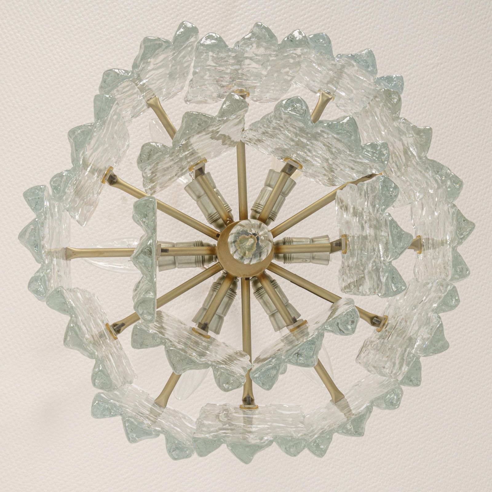 1 Of 5 Large Murano Ice Glass Chandelier By Kalmar, Austria, 1960s photo furniture