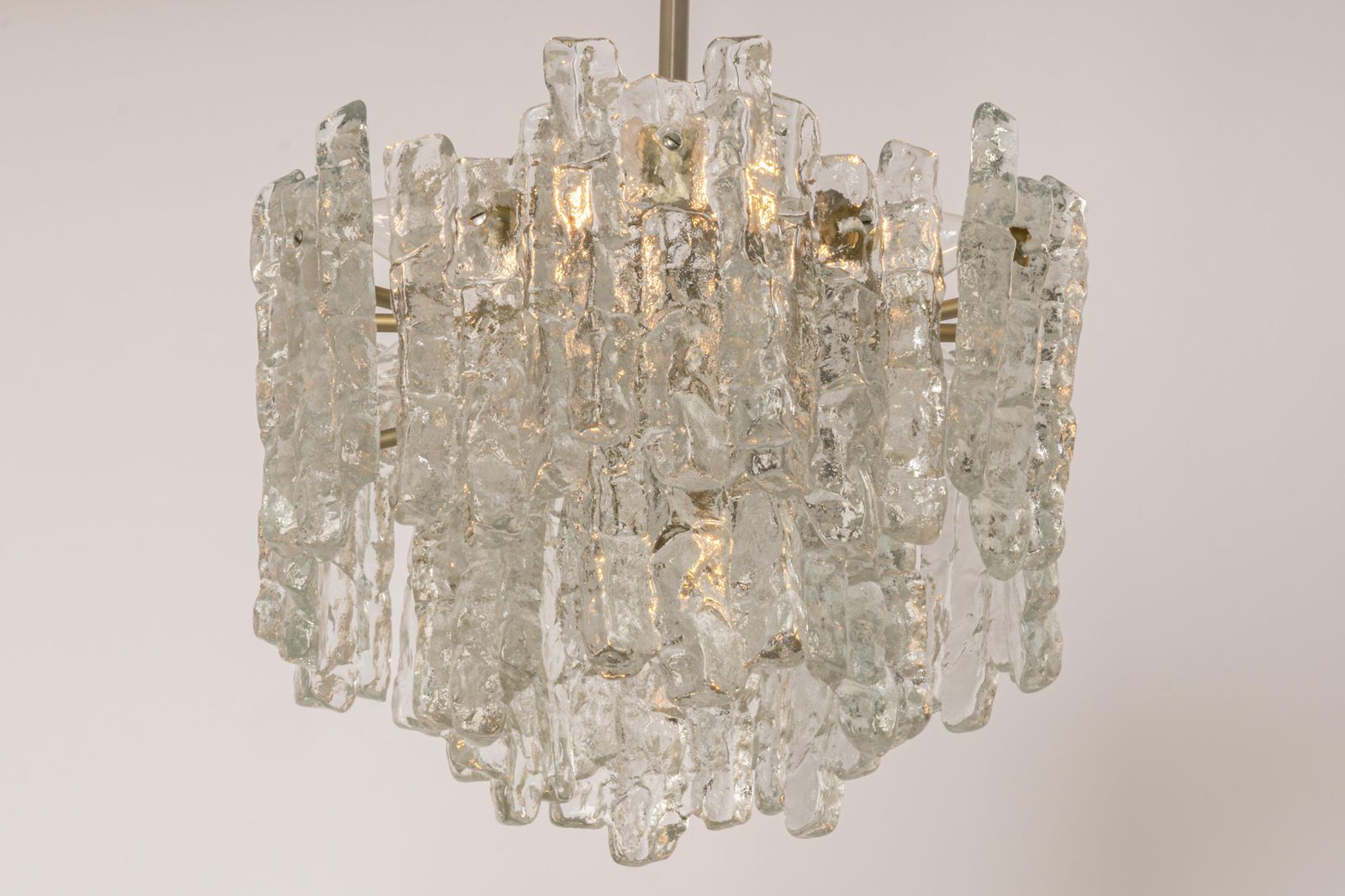 1 Of 5 Large Murano Ice Glass Chandelier By Kalmar, Austria, 1960s photo 1418.0