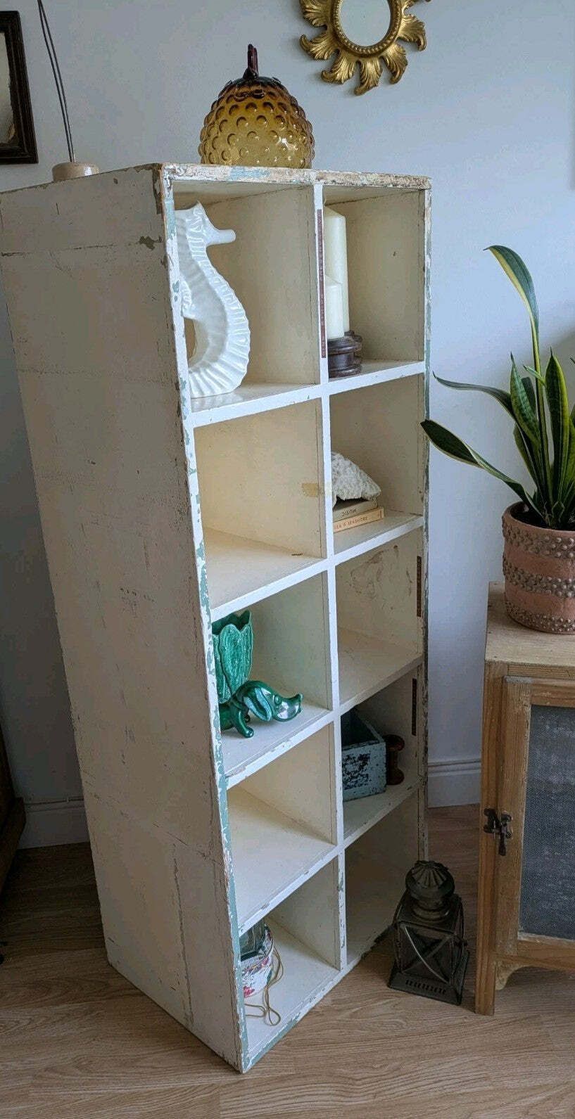 Vtg Haberdashery Pigeon Holes Shelving Shelves Office Sectional Storage White photo vintage