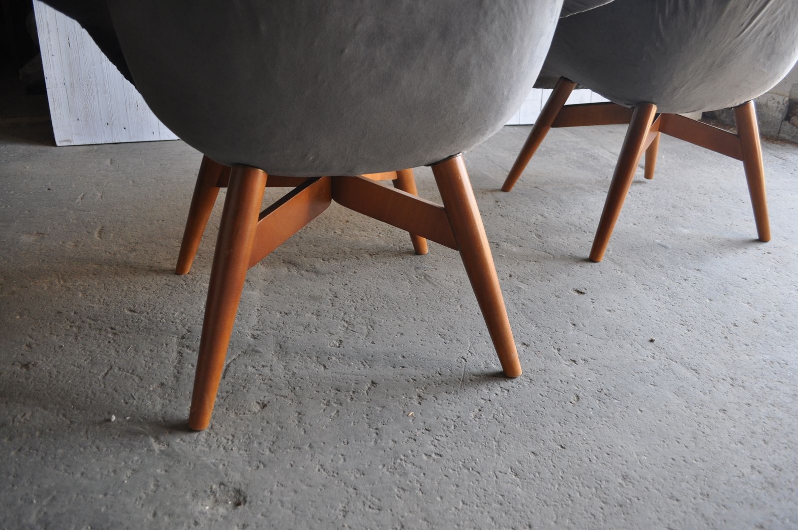Vintage Velvet Chairs By Miroslav Navratil 1950s Set Of 2 photo vintage