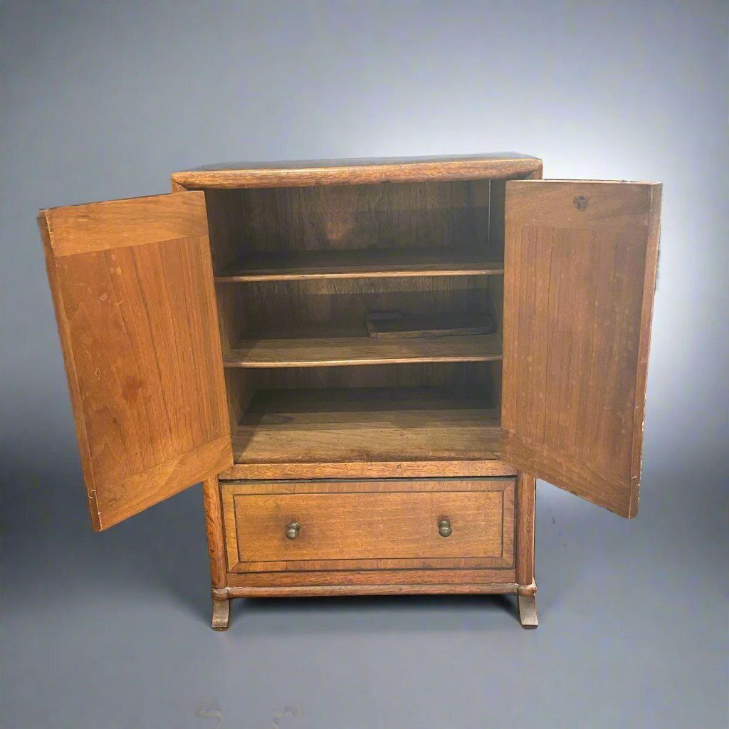 Mini Burr Walnut Cabinet With Book Match Veneers Circa 1870 photo furniture