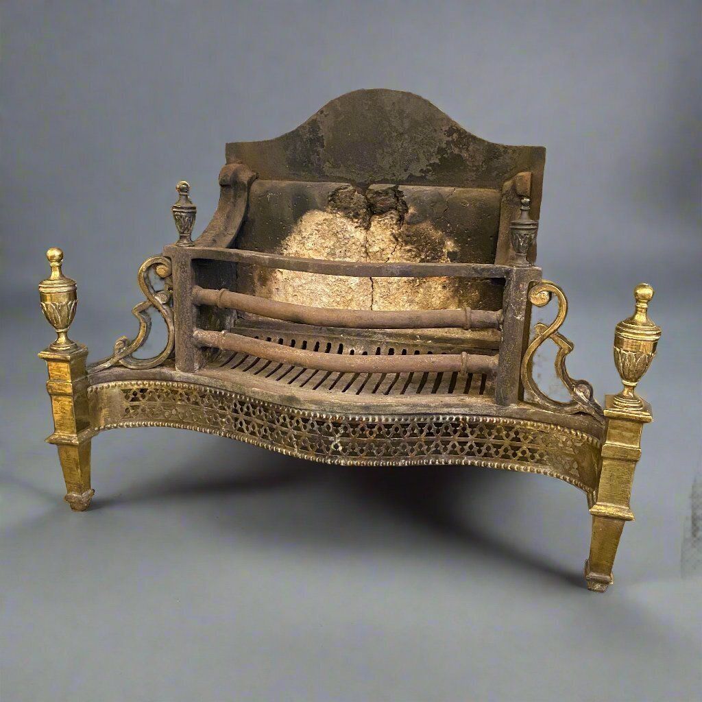 George III Brass And Cast Iron Fire Grate Circa 1780