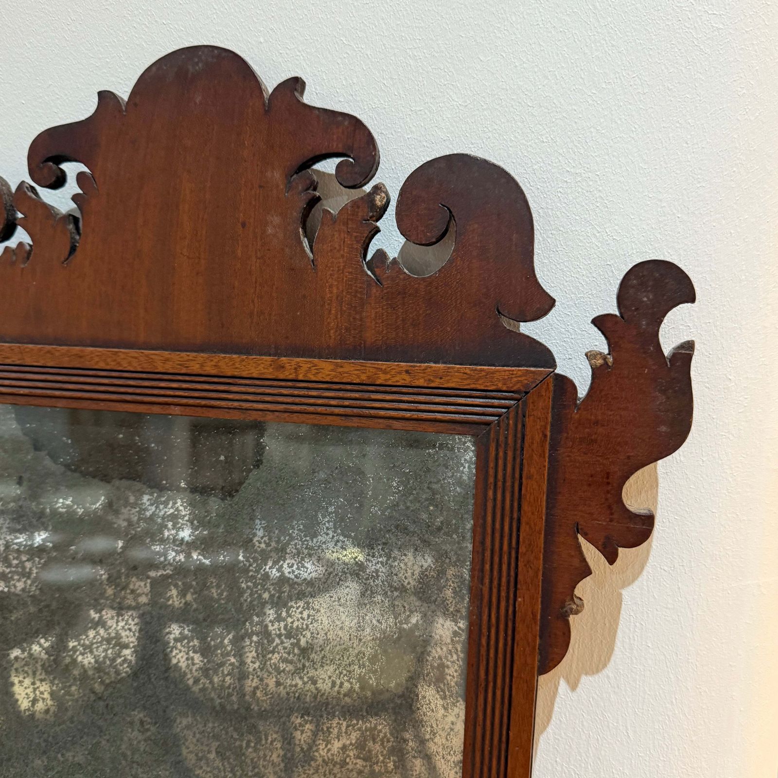 Original Georgian Fret Mirror With Heavily Foxed Glass photo furniture